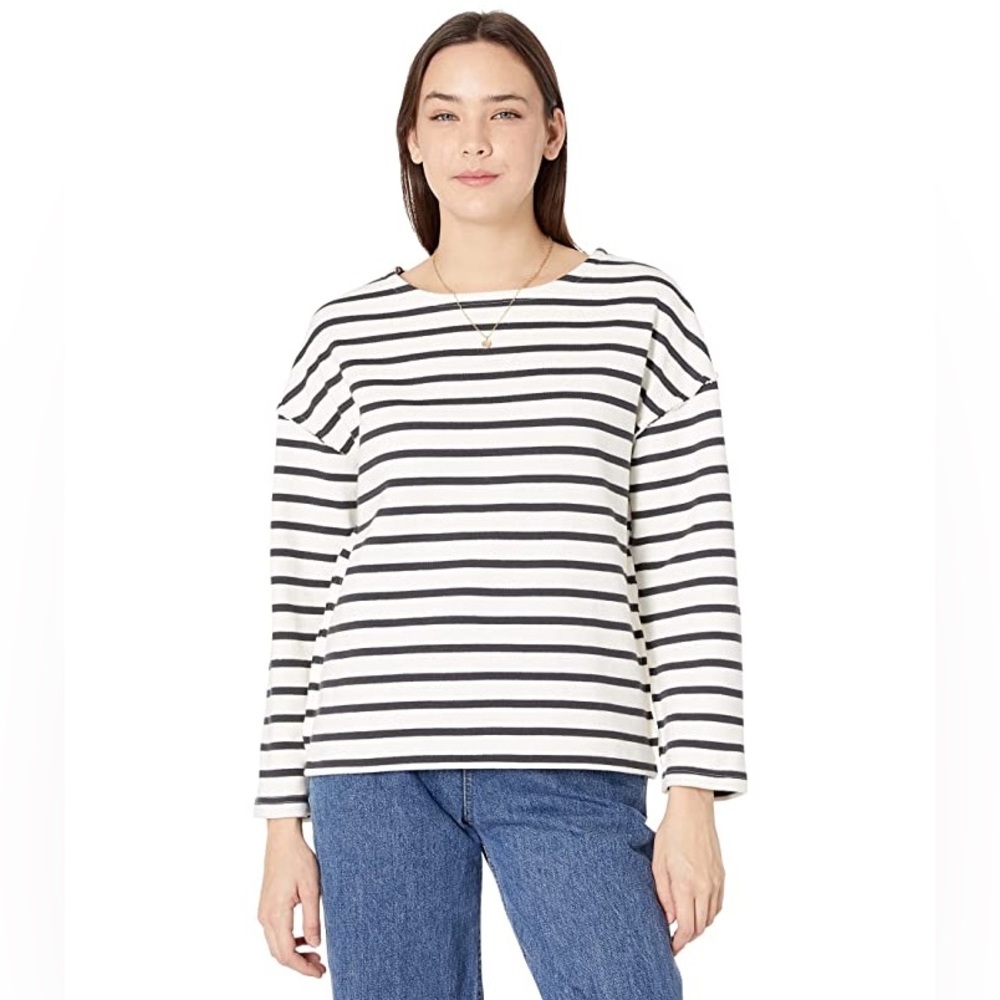MADEWELL SZ XL Luxe Long-Sleeve in Casler Stripe
